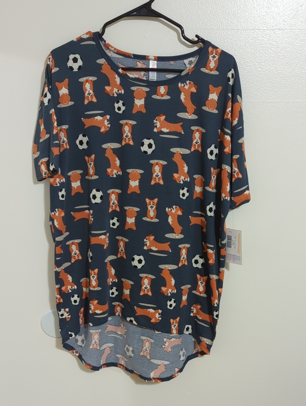 NWT Lularoe Corgi Soccer Irma Top